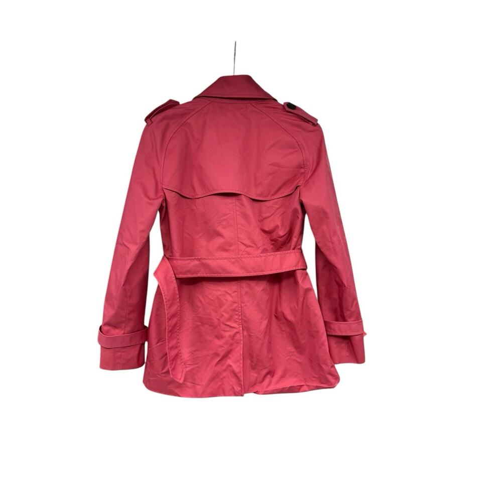 Coach Pink Double Breasted Short Length Trench Coat Career Timeless Womens Small - Picture 5 of 8